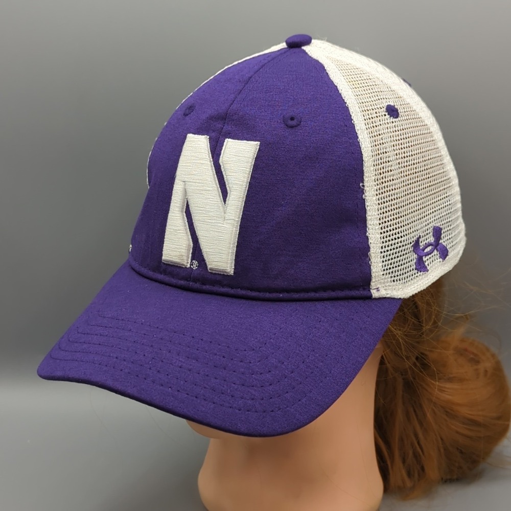 Northwestern Wildcats Bryan Payton Used Hat Cap Under Armour Purple Mesh OSFA
